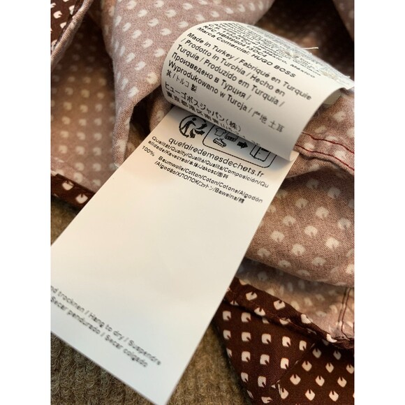 Hugo Boss Shirt Mens L Ermo Casual Slim Fit Long Sleeve Geometric Dot Button Up - Picture 9 of 10